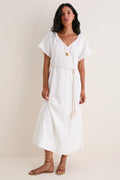 White Linen Ric Rac Myles Dress