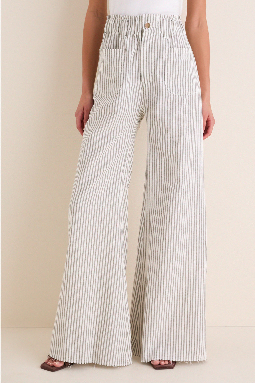 Juniper Stripe Linen Tulip Wide Leg Pant