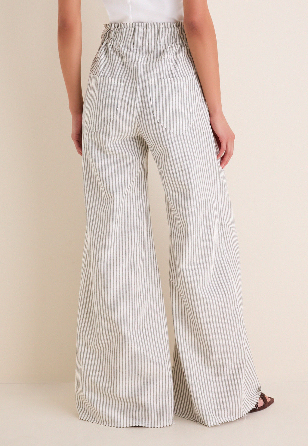 Juniper Stripe Linen Tulip Wide Leg Pant