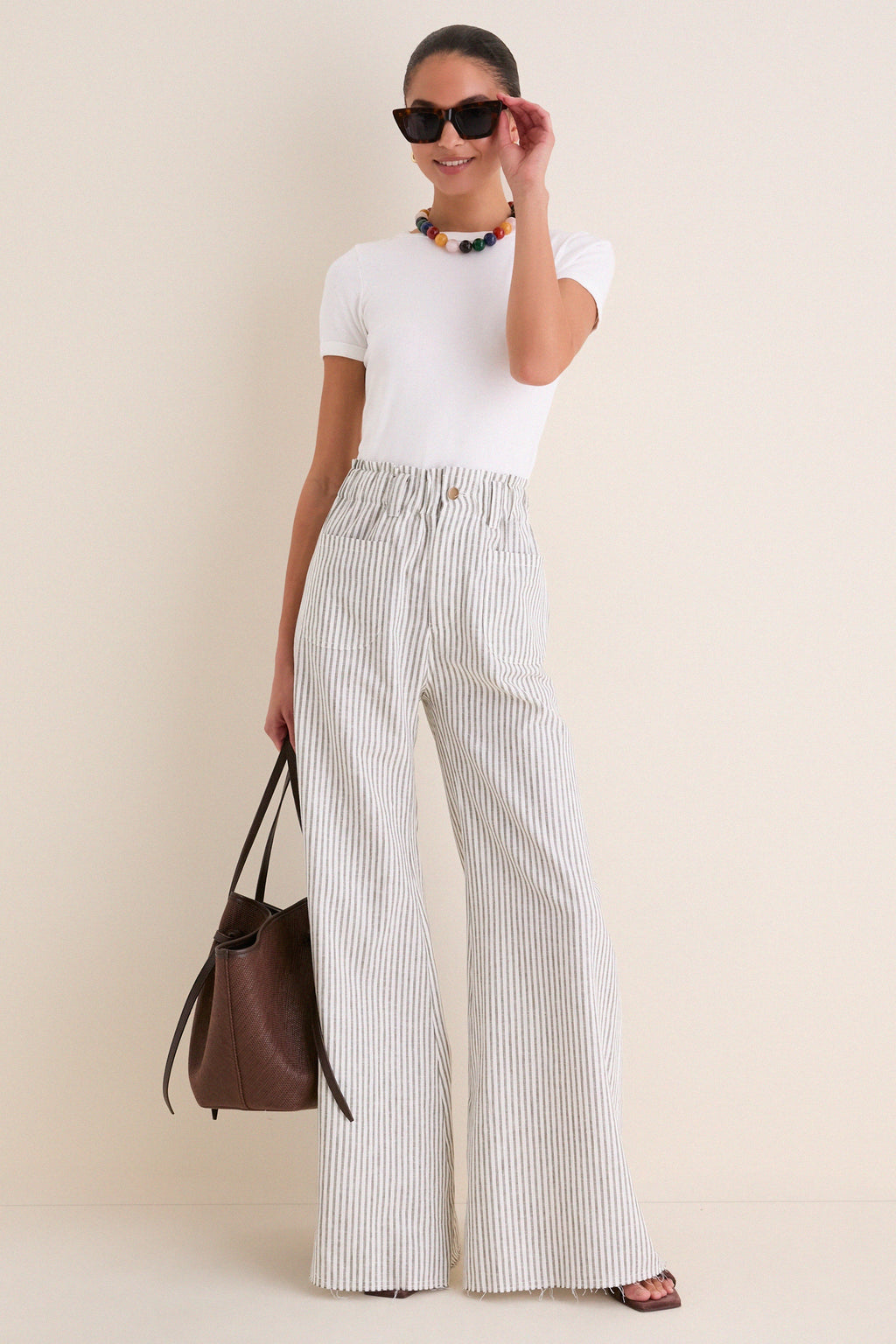Juniper Stripe Linen Tulip Wide Leg Pant