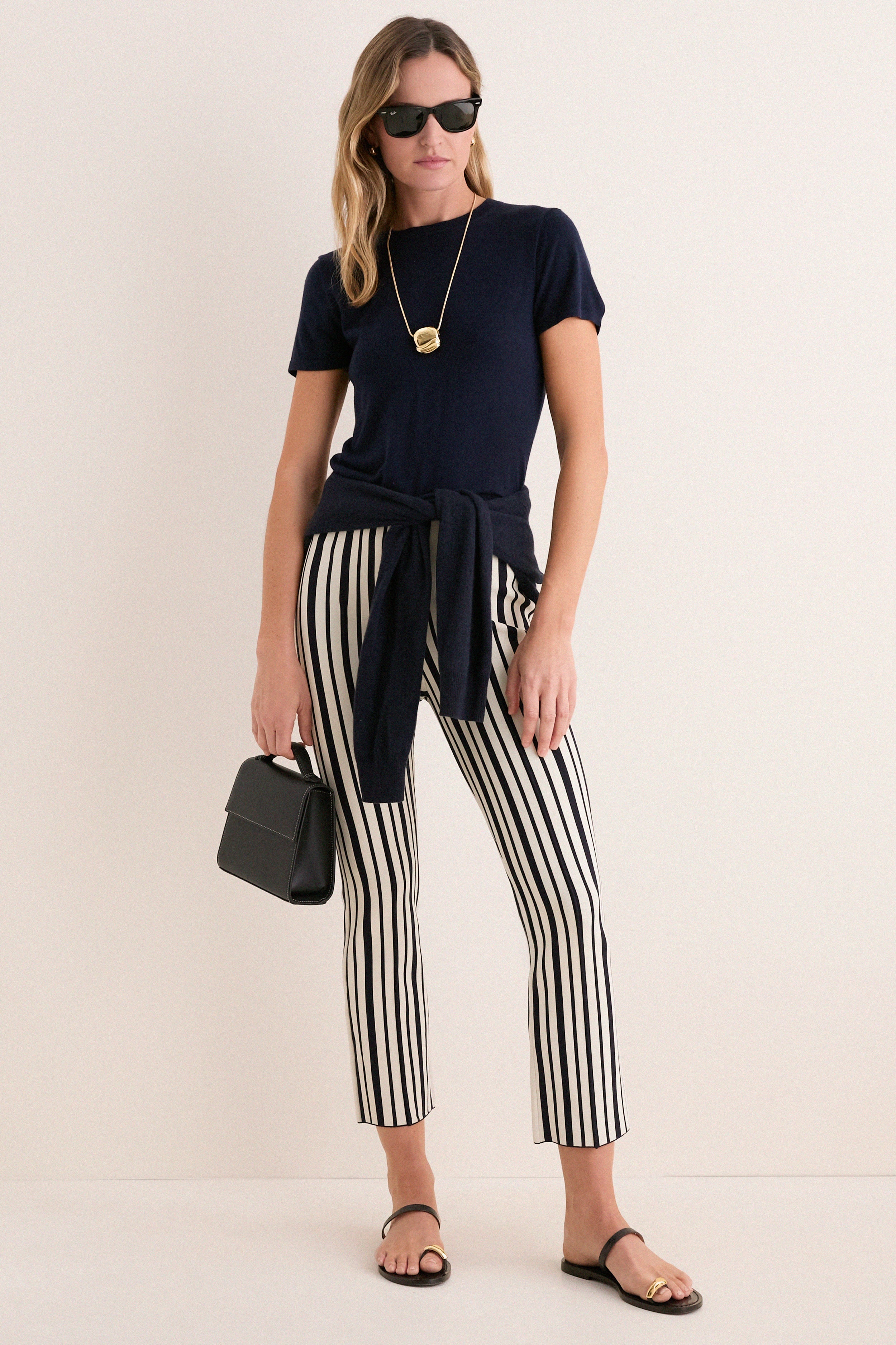 Midnight Stripe Knit Ashford Pants
