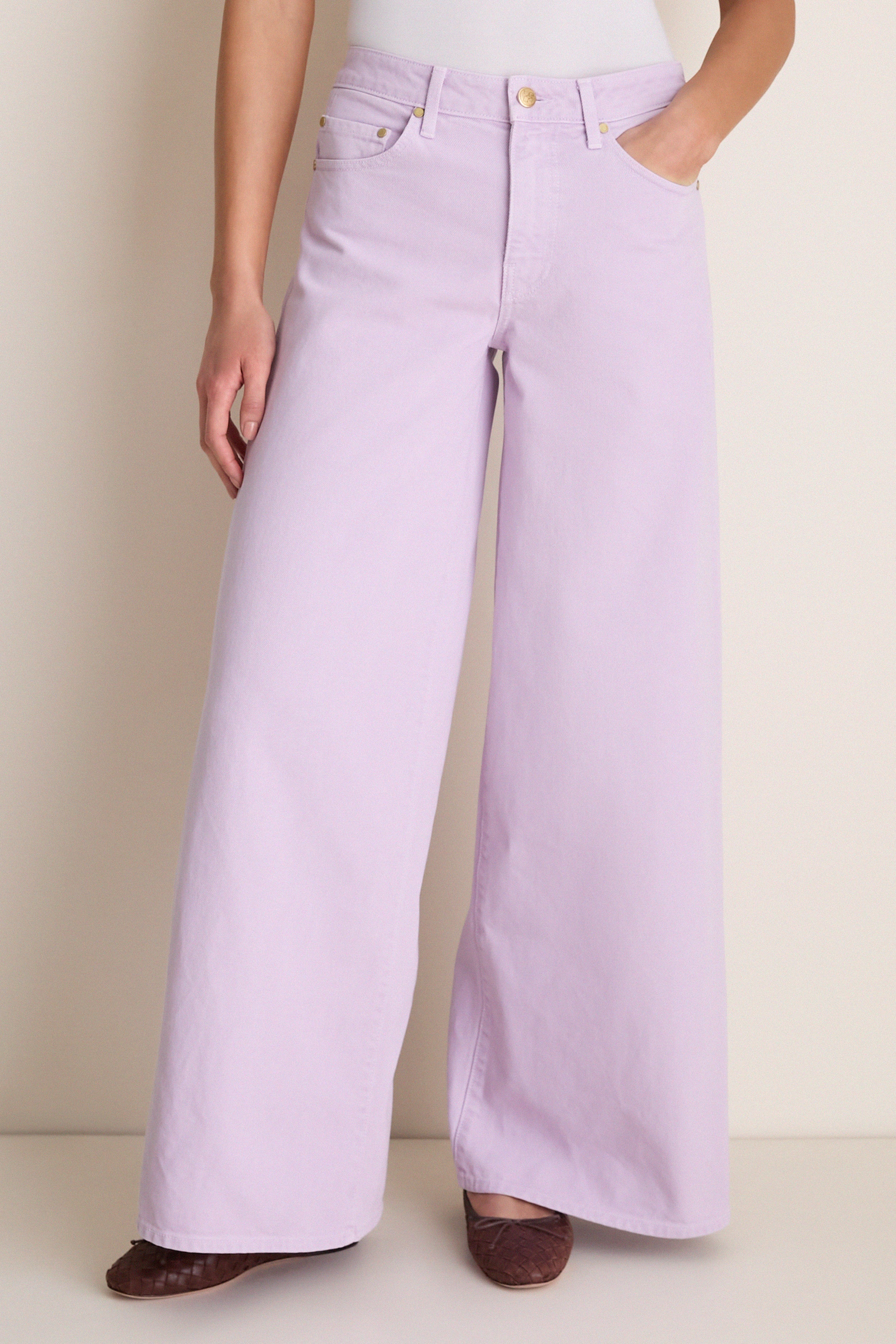 Wisteria Zephyr Mid Rise Wide Leg Jean
