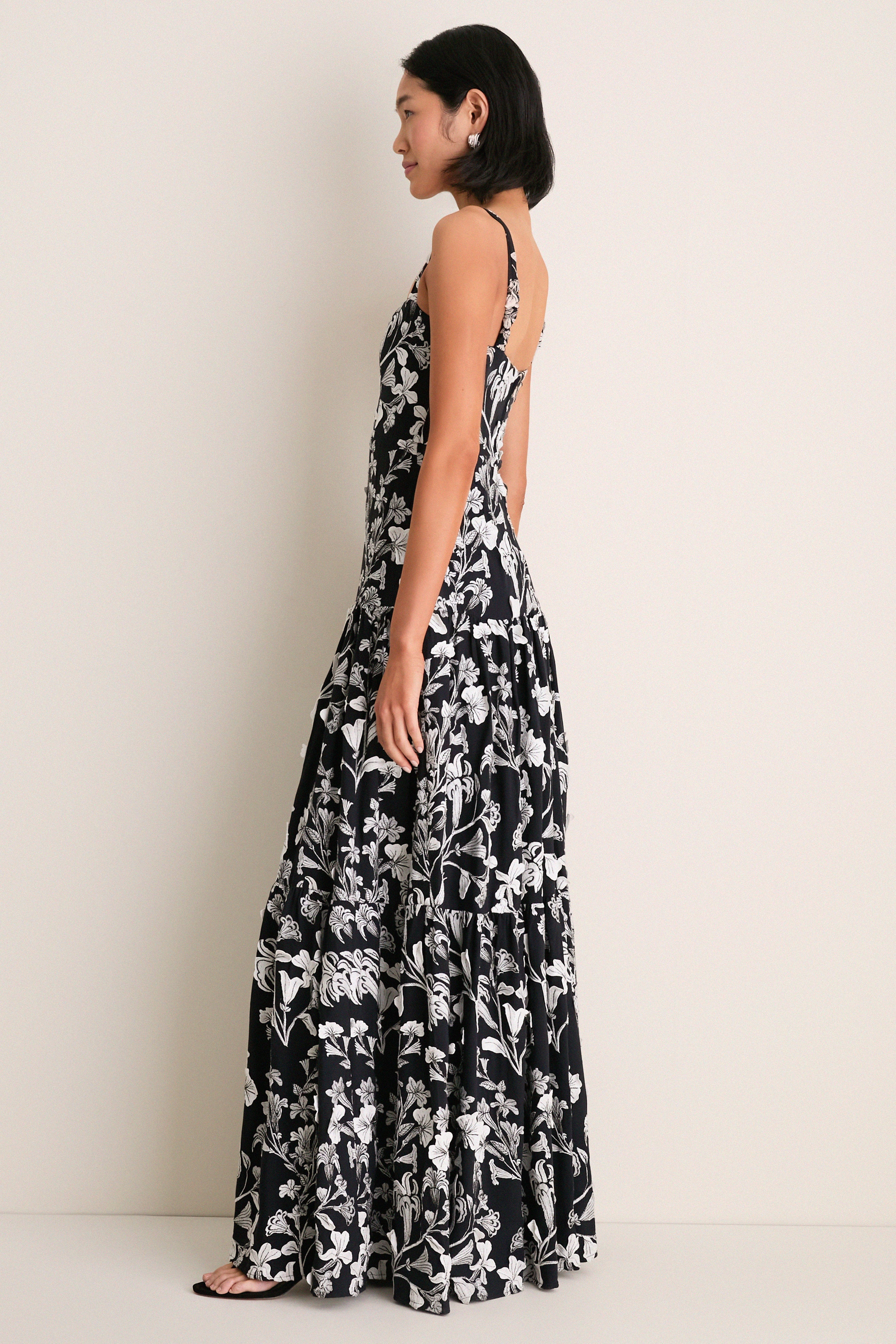 Exclusive Embroidered Guayacan Lima Maxi Dress