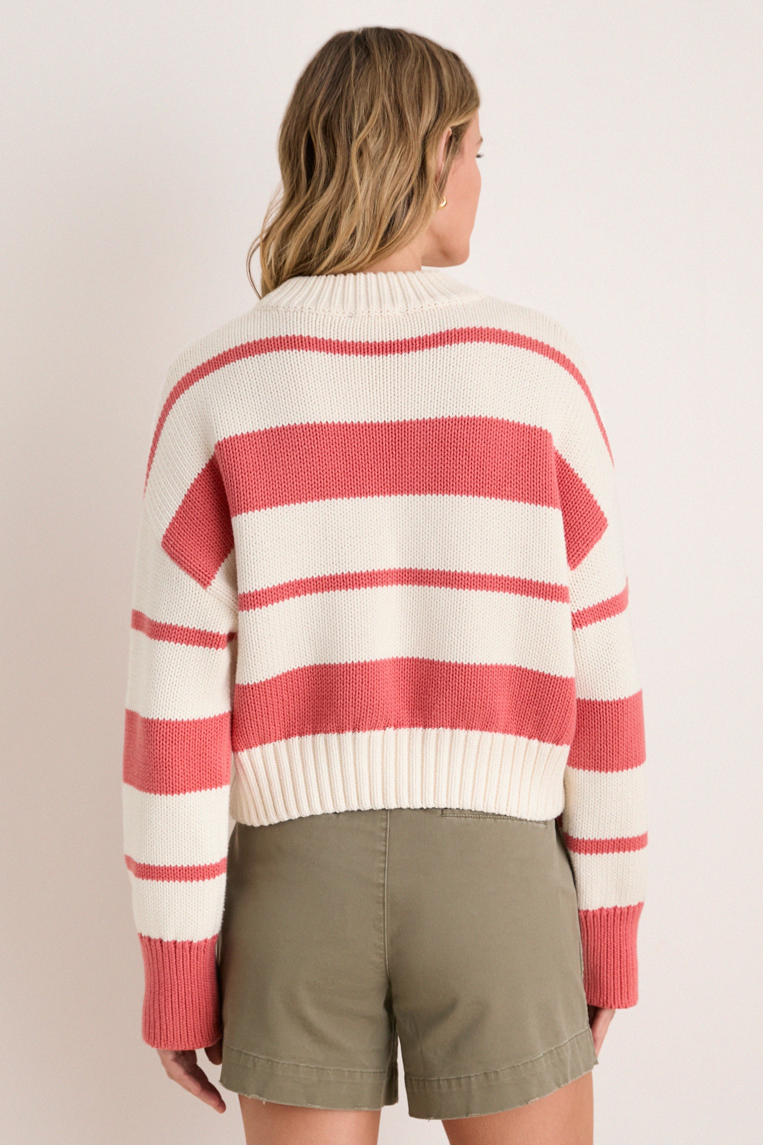 Nantucket Reds Stripe Cotton Brooks Sweater