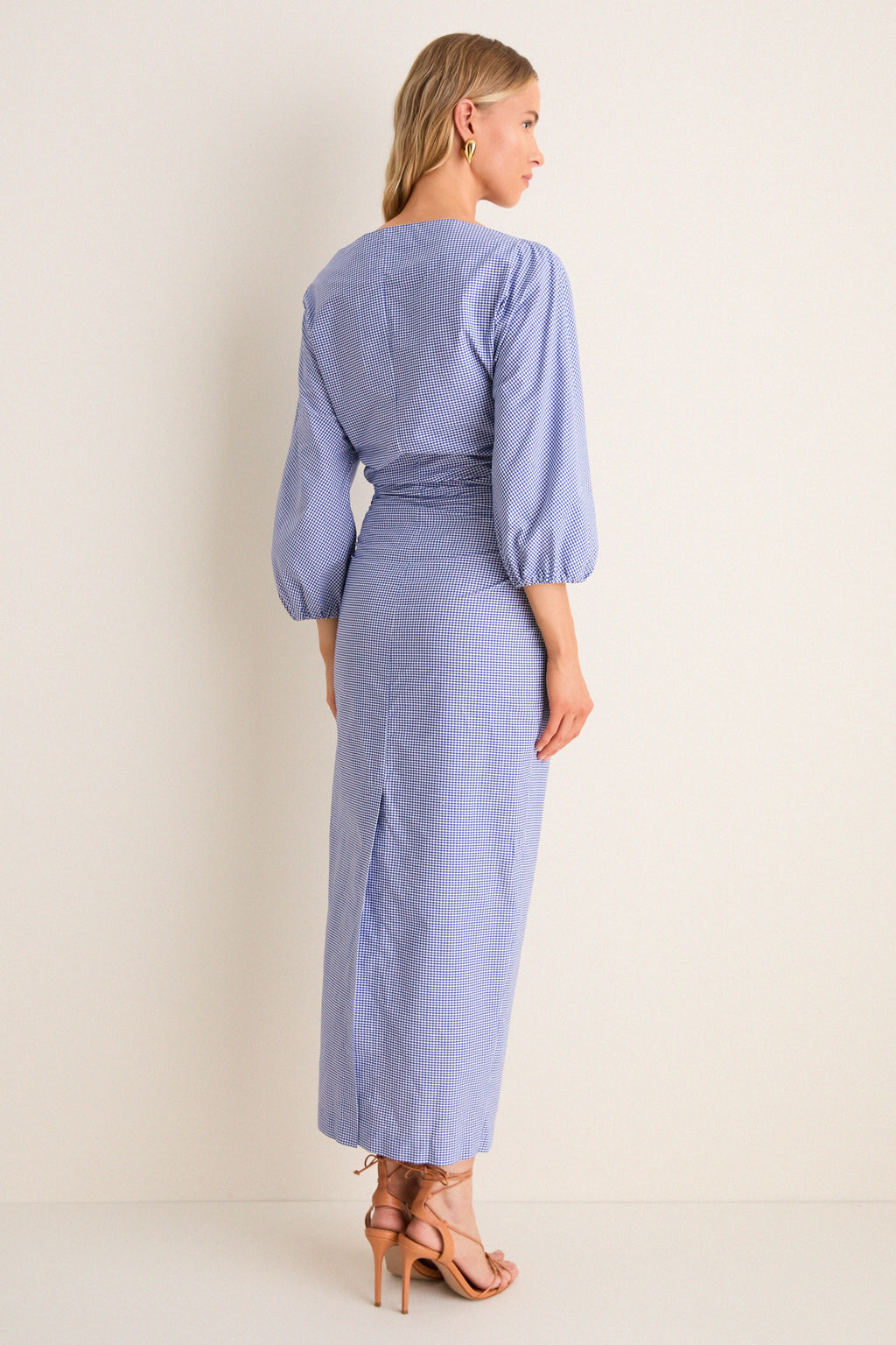 Blue Microvichy Ezra Dress