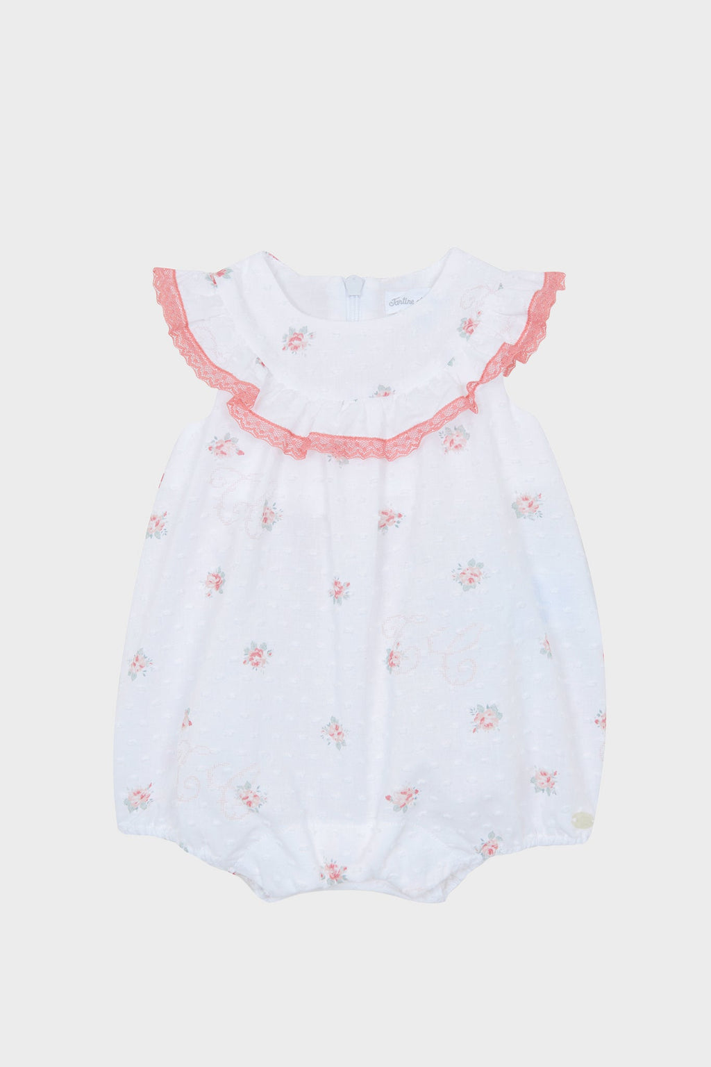 White Floral Baby Romper
