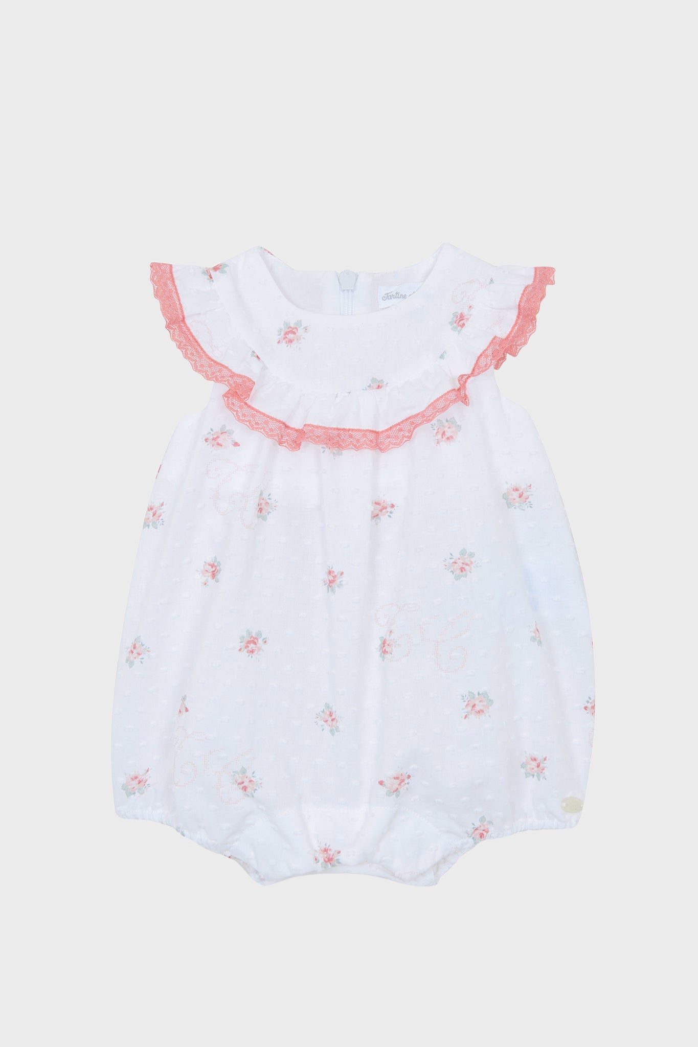 White Floral Baby Romper