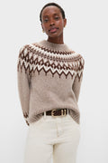 Taupe Fairisle Thatcher Crewneck