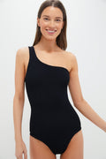 Black Nancy Swim One Shoulder One Piece
