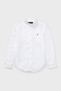 Boys White Long-Sleeve Oxford Button-Down Sportshirt
