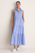 Chambray Sleeveless Mabel Maxi Dress