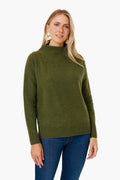 Heather Bay Leaf Funnel Neck Sweater