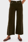 Dark Green Corduroy Lyra Wide Leg Crop