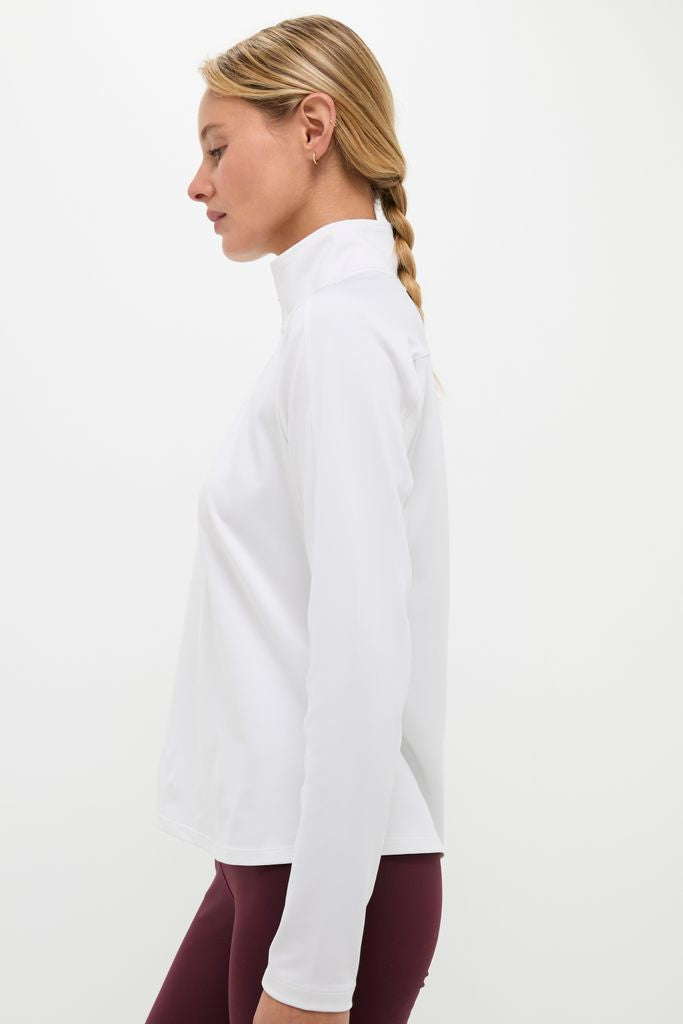 White Performance Jersey Carver Quarter Zip Tee