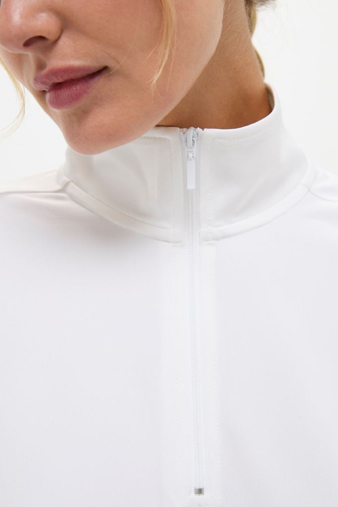 White Performance Jersey Carver Quarter Zip Tee