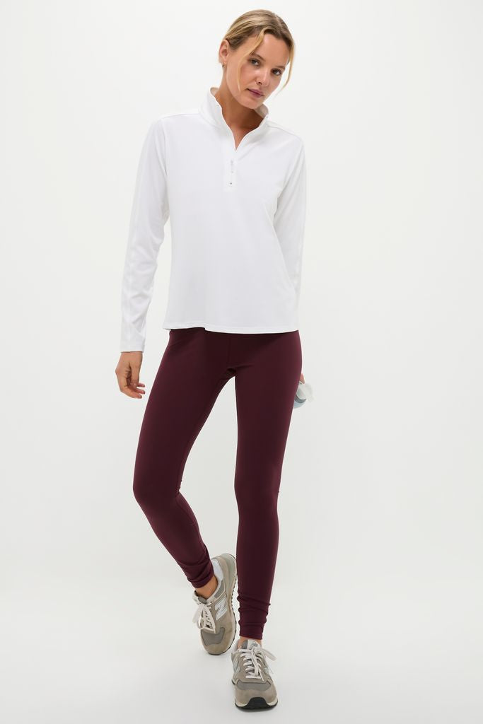White Performance Jersey Carver Quarter Zip Tee