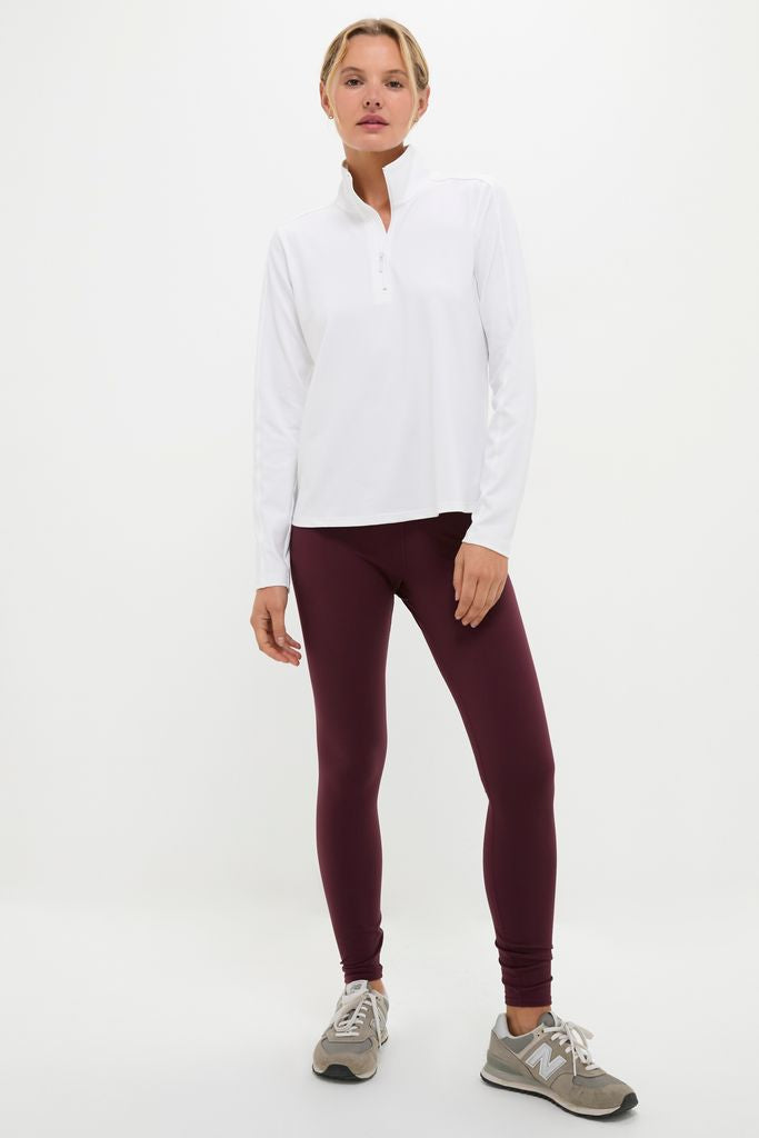 White Performance Jersey Carver Quarter Zip Tee
