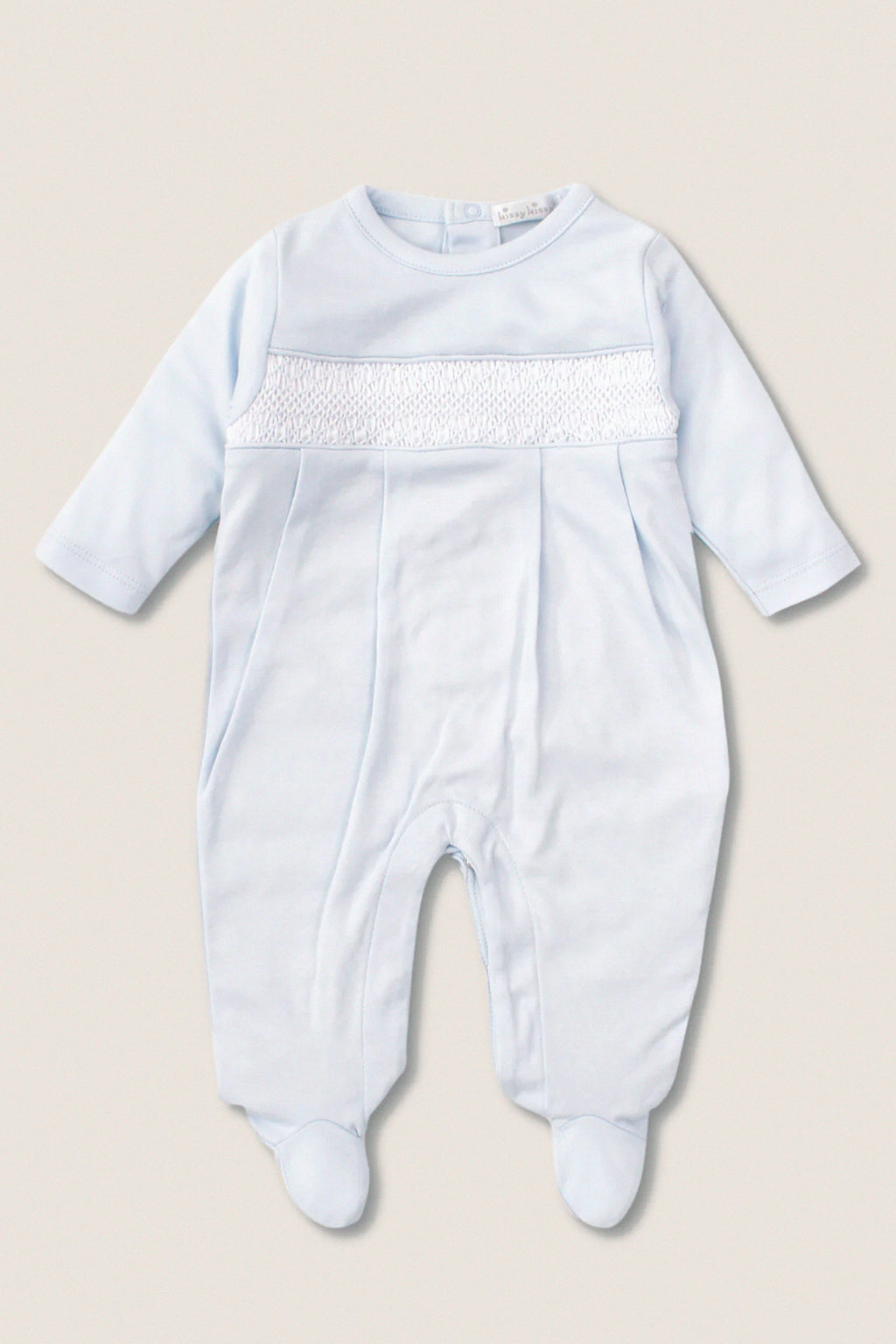 Blue Hand Smocked Footie
