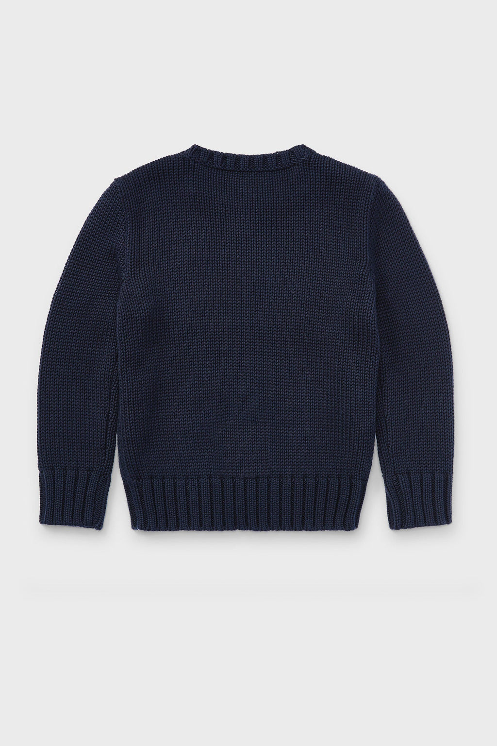 Navy Little Boys Flag Cotton Crewneck Sweater