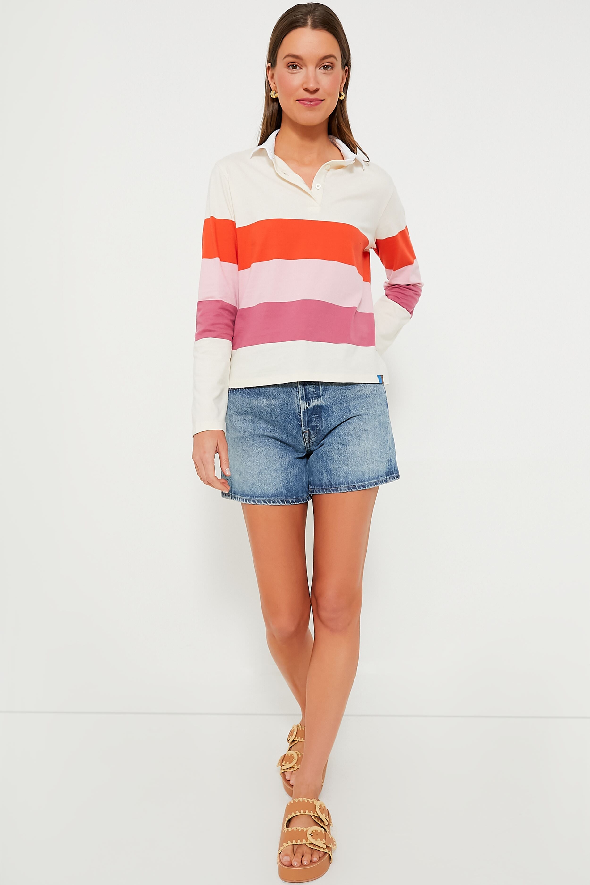 The Poppy Blush Raspberry Colorblock Rugby