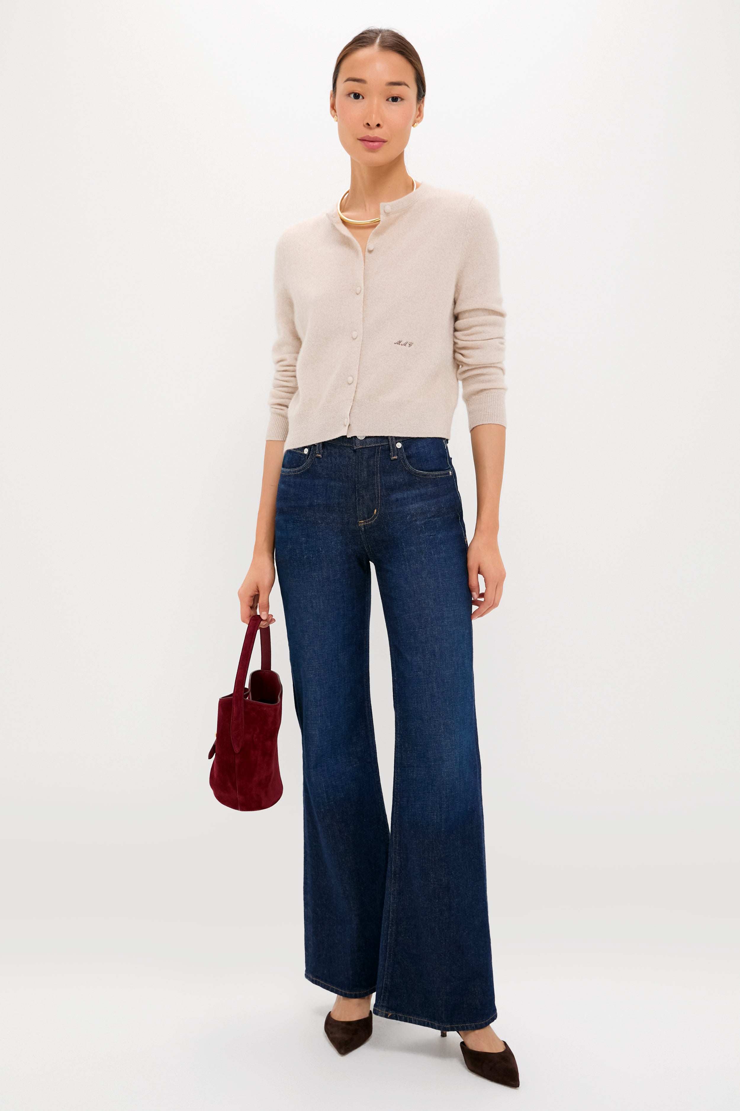 Sandstone Cashmere Riley Cardigan