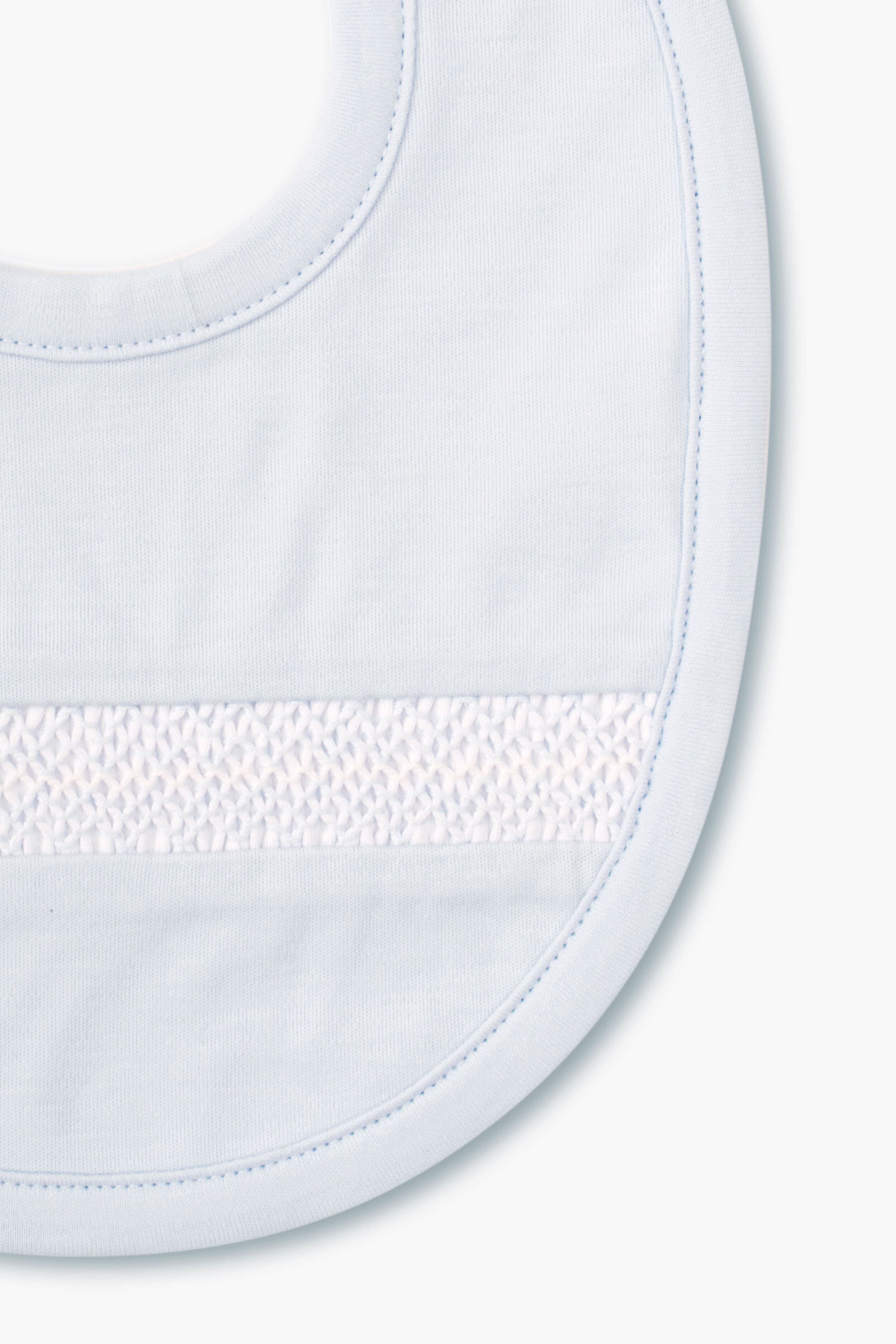 Blue Hand Smocked Bib