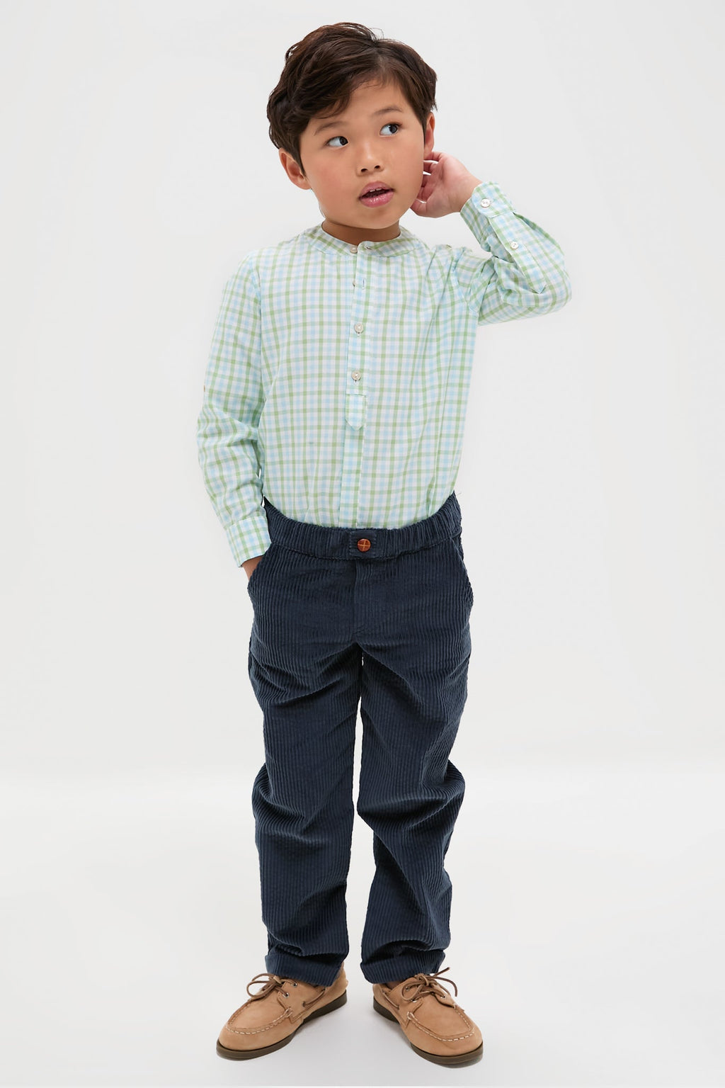 Dark Blue Benito Corduroy Boy Trousers