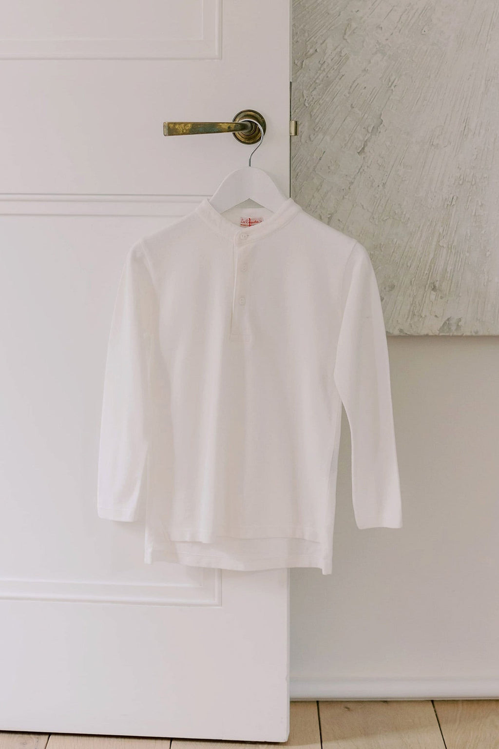 White Alcomo Long Sleeve Boy Polo