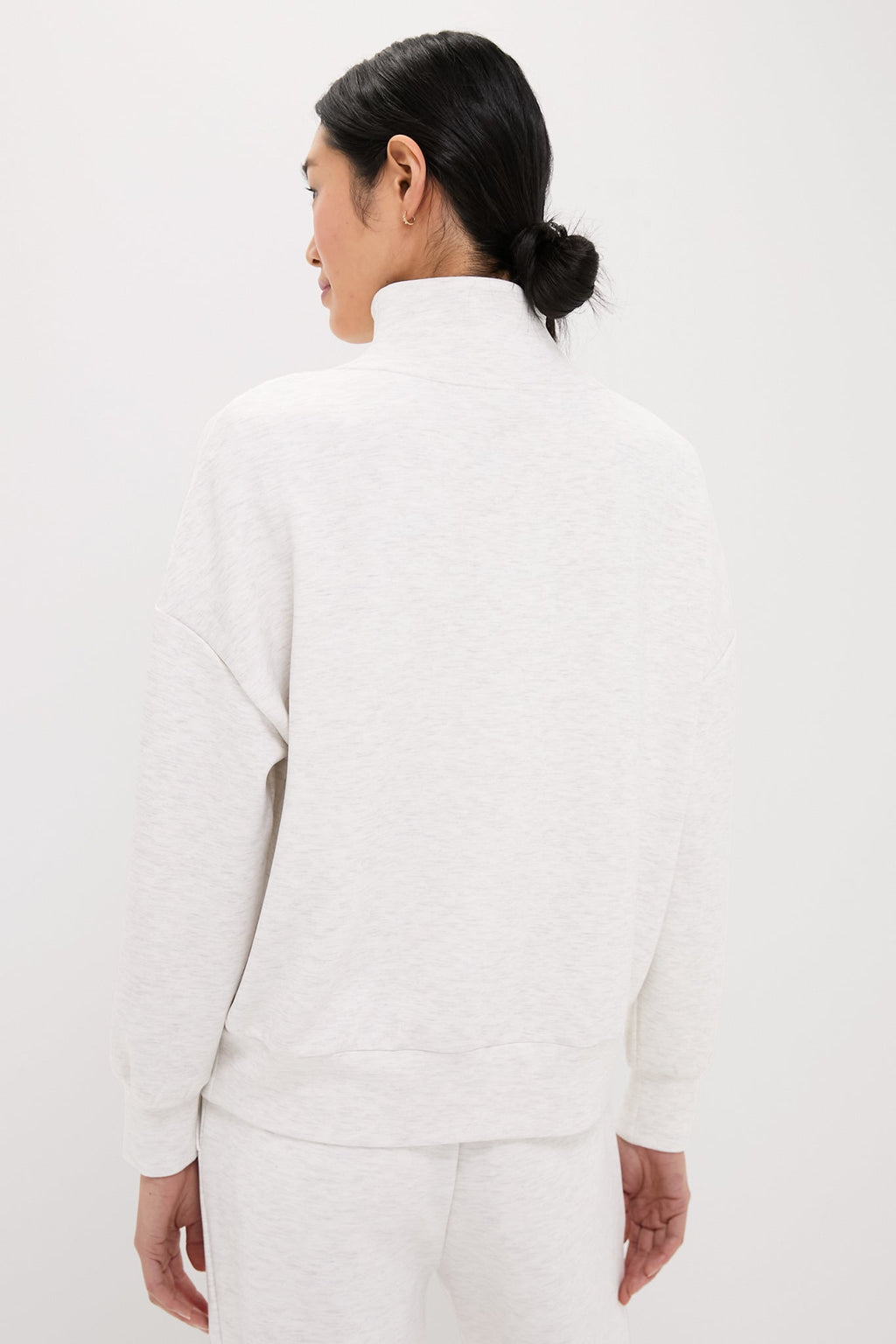 Ivory Marl Hawley Half Zip Sweat