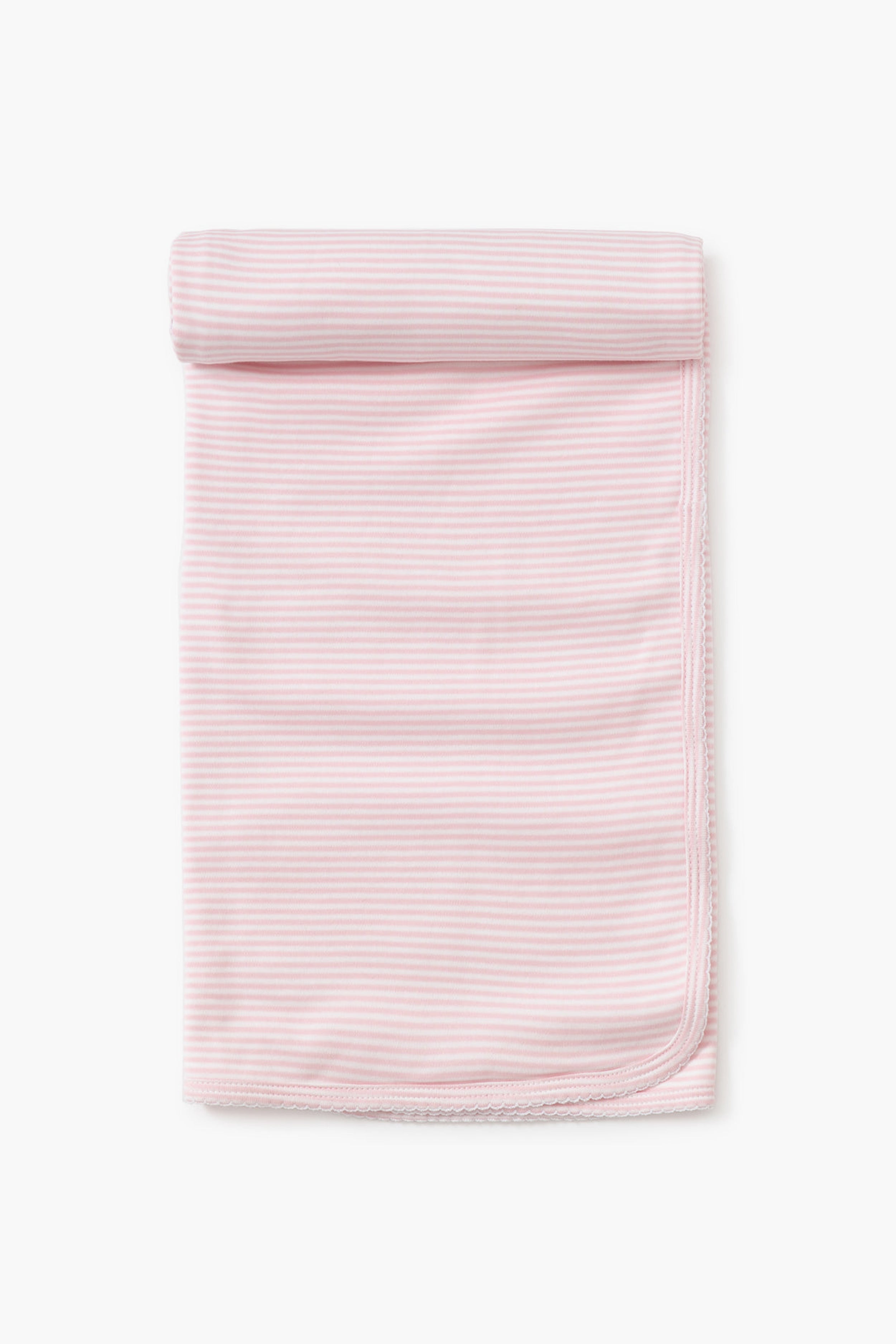 Pink Stripe Classic Rib Blanket