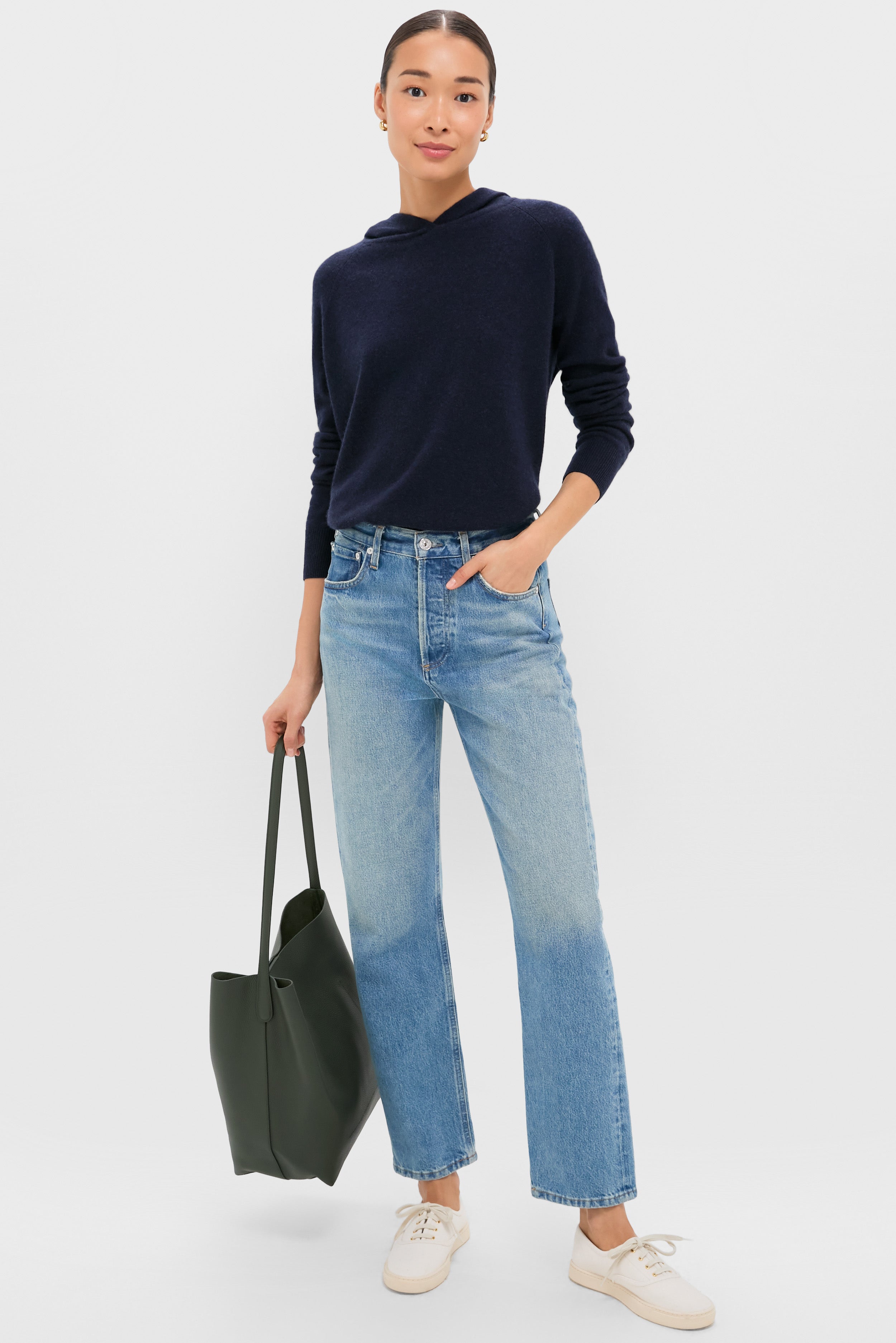 Navy Cashmere Jane Hoodie