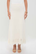 Parchment Clarissa Fringe Knit Skirt