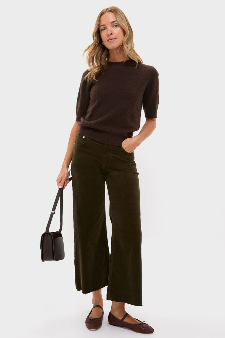 Dark Green Corduroy Lyra Wide Leg Crop