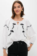 Salt Organic Lucy Dove Embroidery Blouse