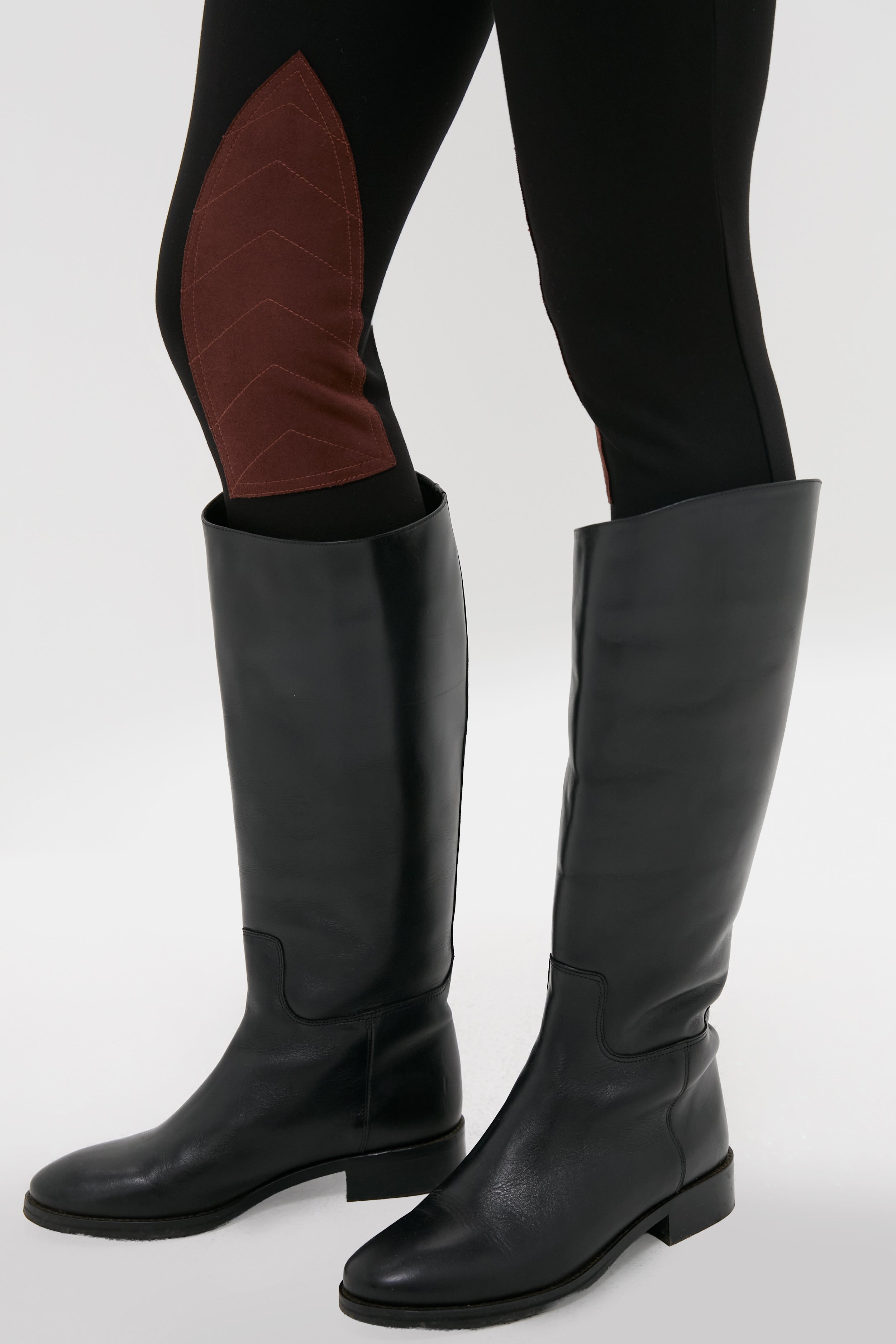 Black Suede Patch Hughes Riding Legging