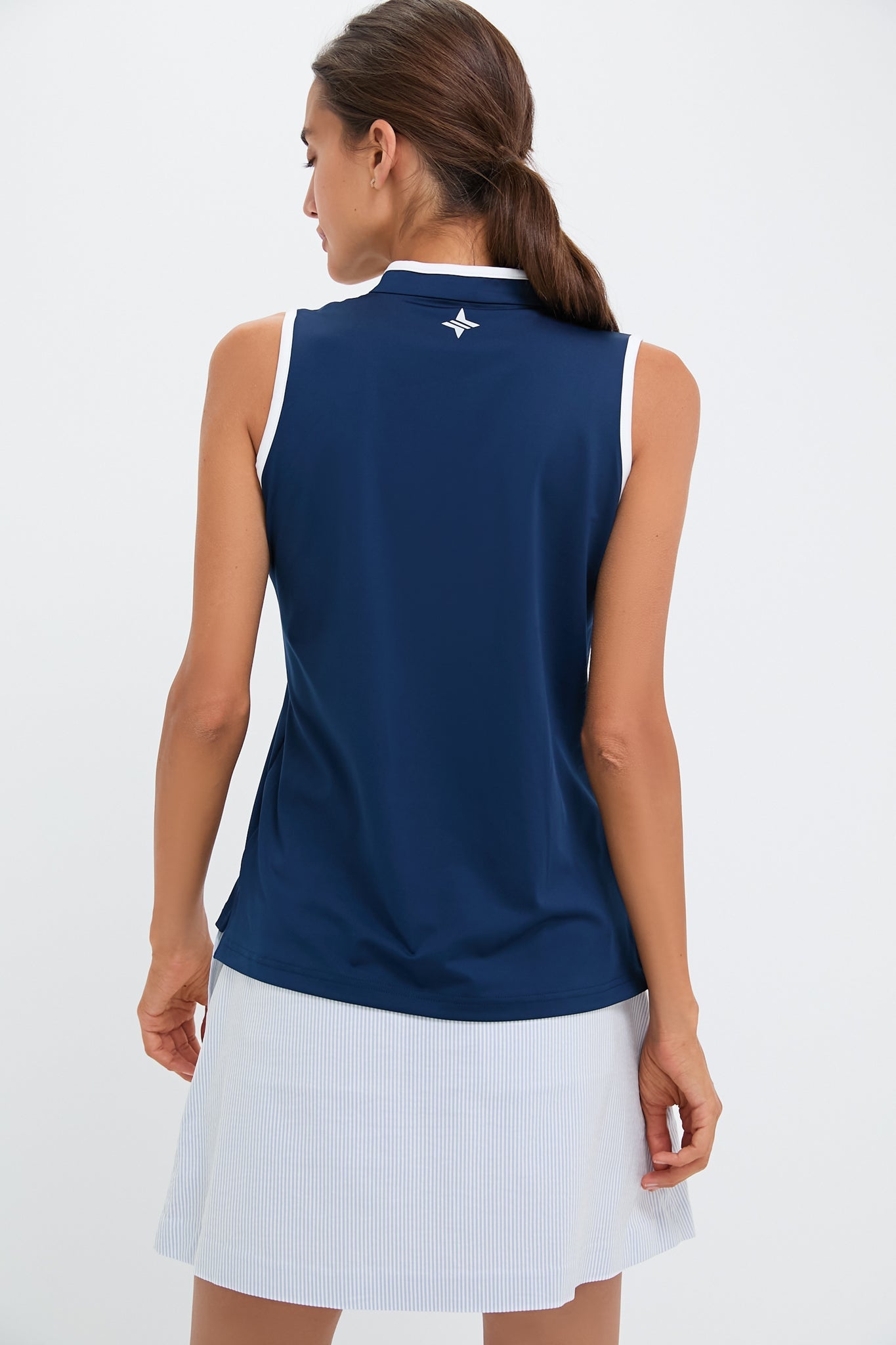 Navy Sleeveless Performance Jersey Connors Mock Neck