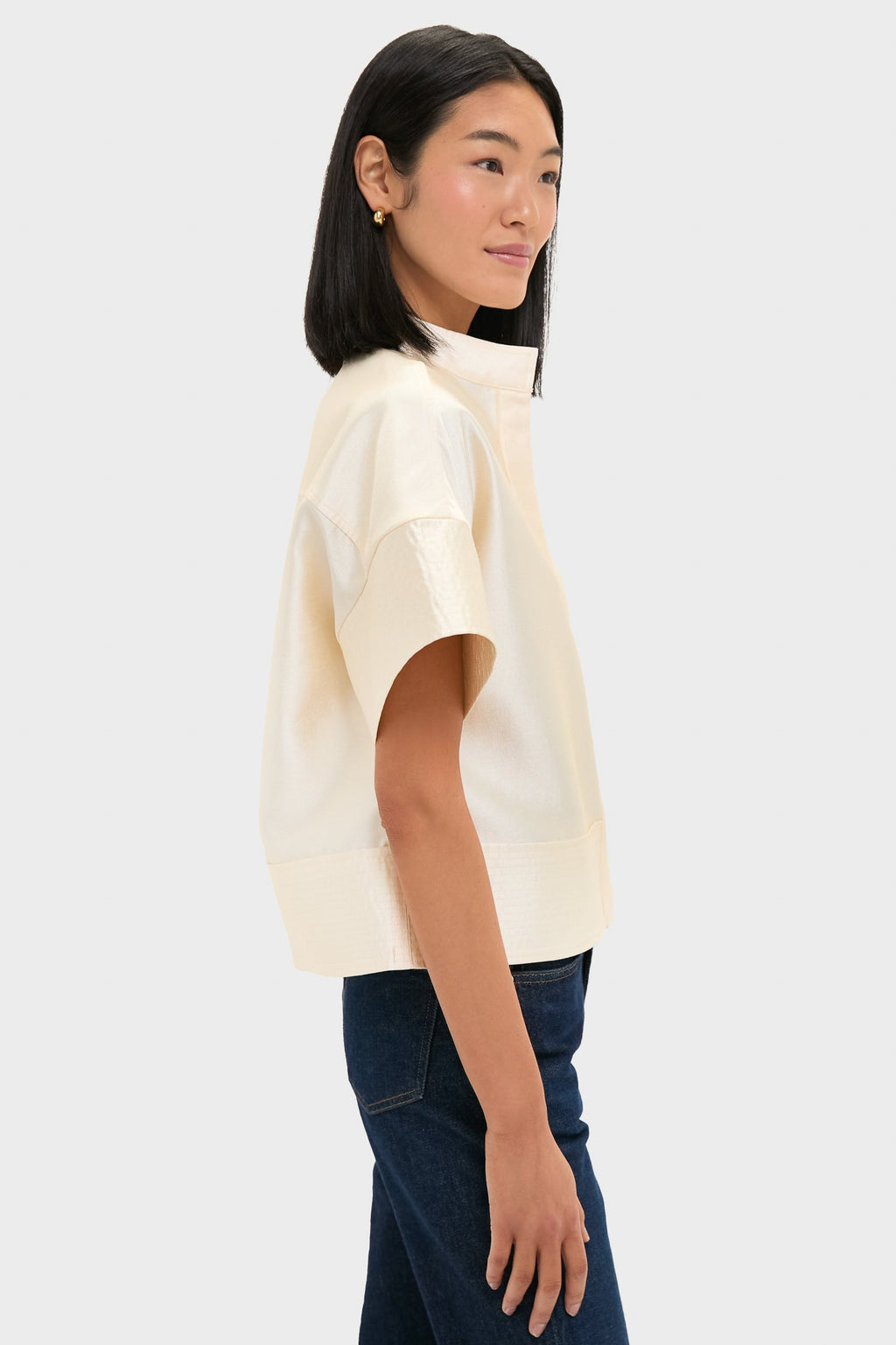 Pearl Dupioni Trapunto Stitch Sofia Shirt