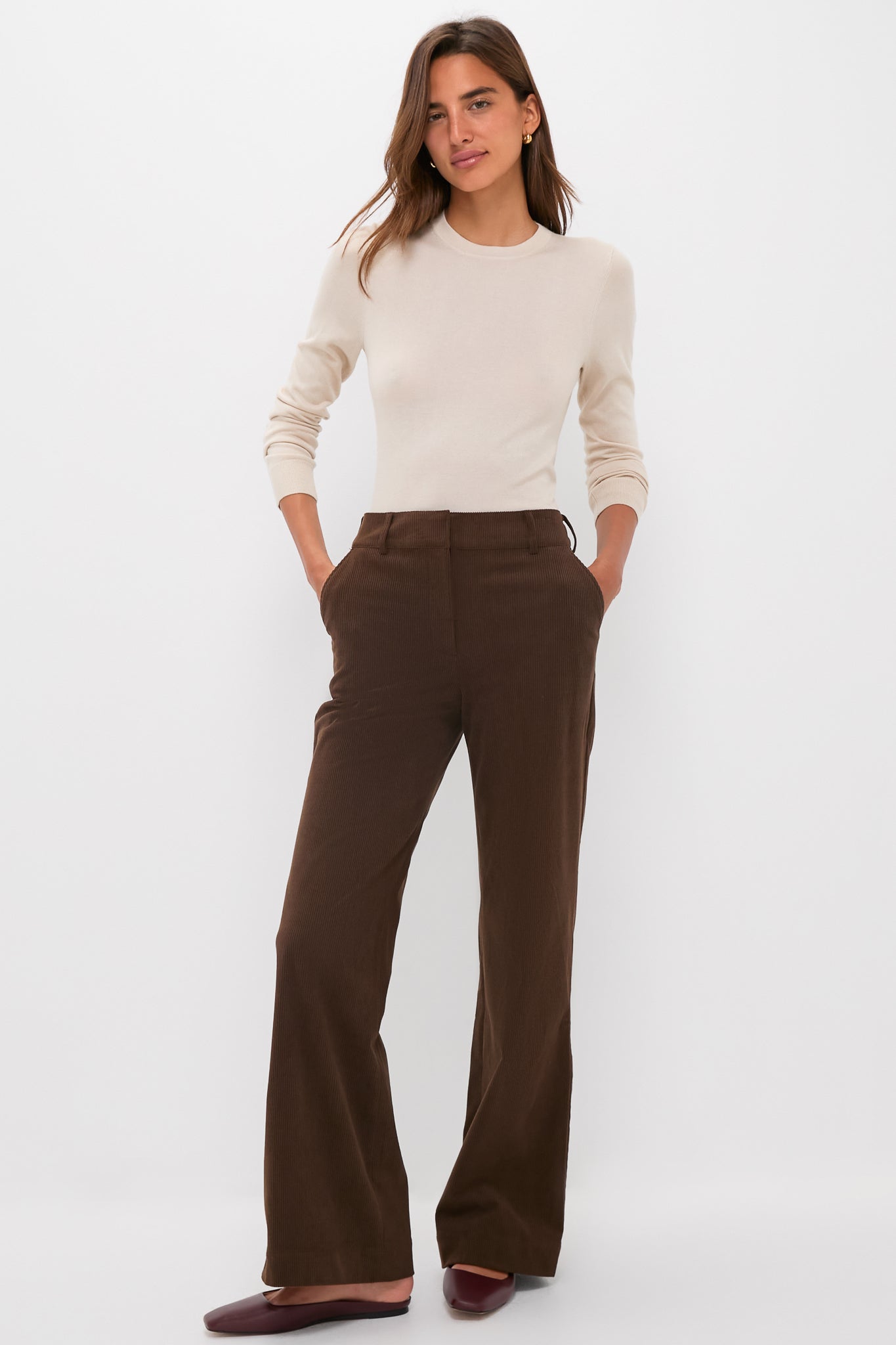 Sandstone Cashmere Silk Long Sleeve Katie Tee