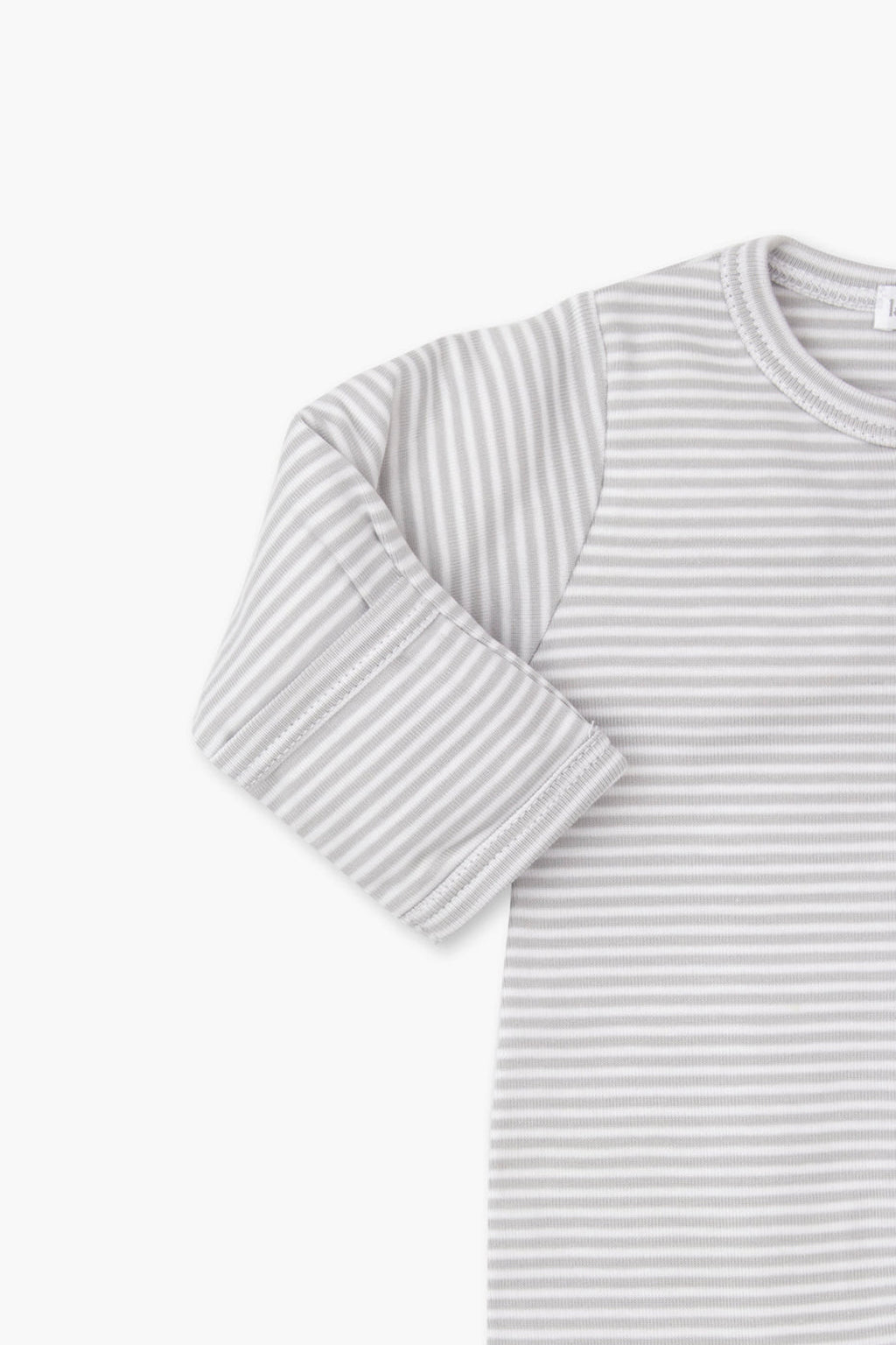 Gray Classic Rib Zipper Footie