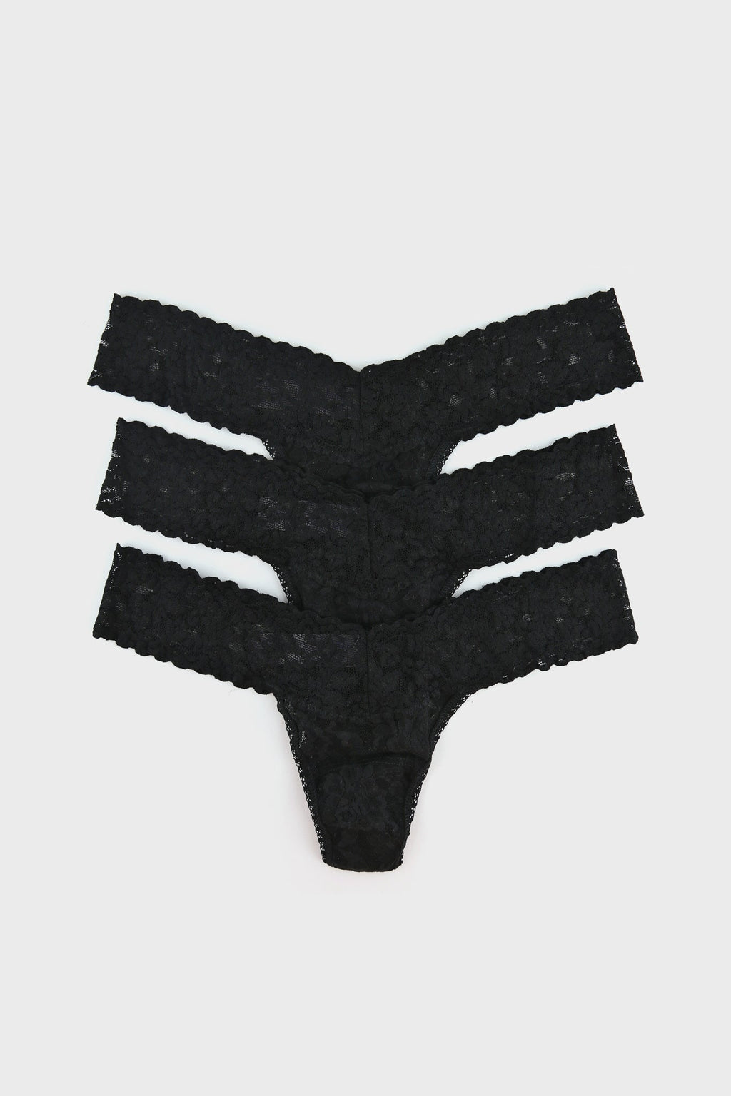 Black Low Rise Thong 3 Pack