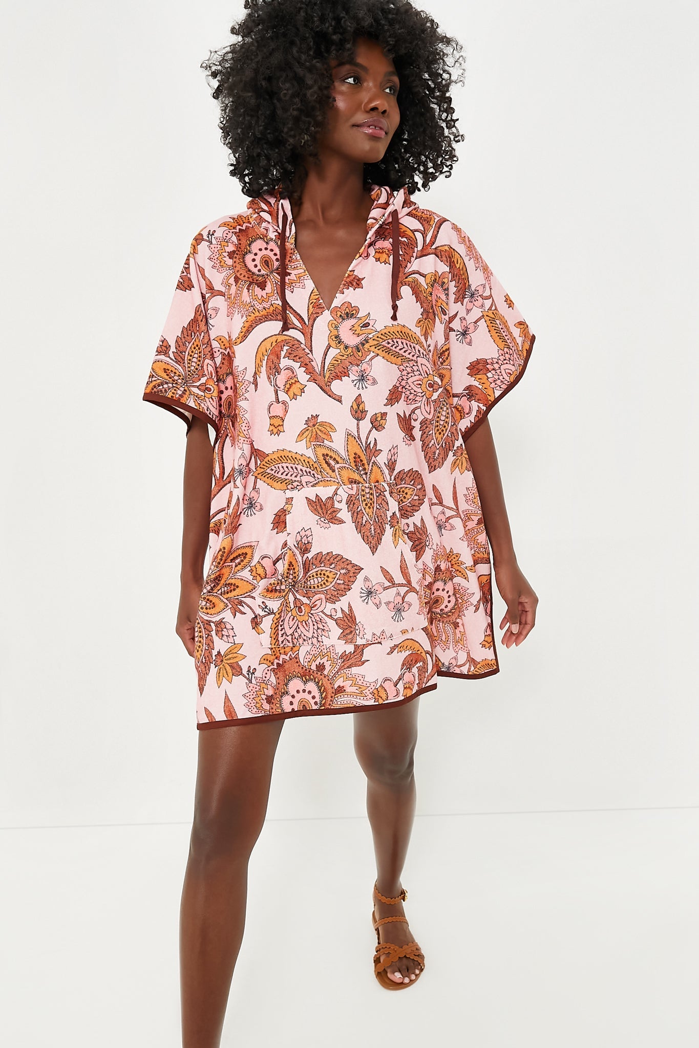 Sunset Chintz Terrycloth Coverup
