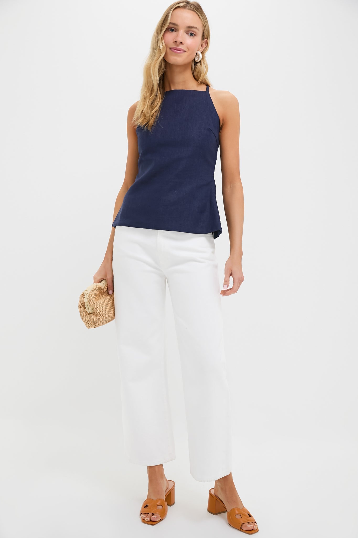 Navy Eline Apron Top