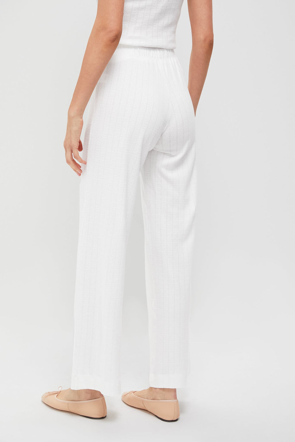 White Pointelle Boxer Pants