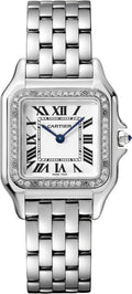 Cartier Panthere De Cartier Stainless Steel Diamonds Women's Watch W4PN0018