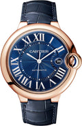 Cartier Ballon Bleu Blue Dial 18k Rose Gold 42mm Men's Watch WGBB0036