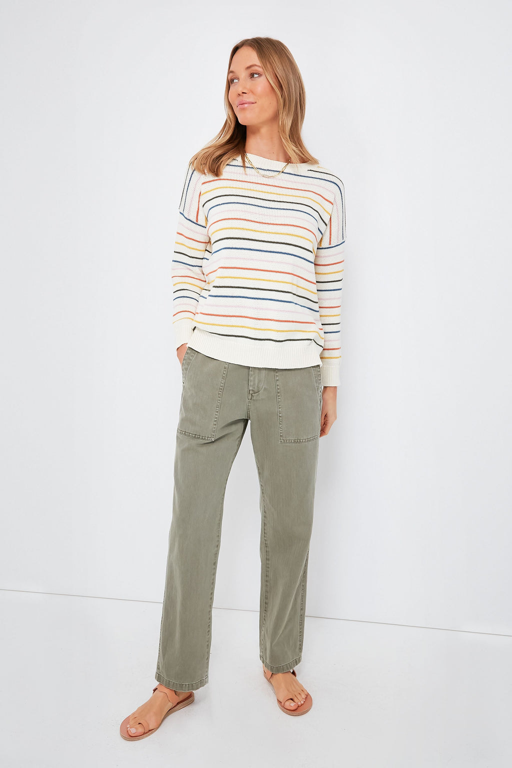 Rainbow 5 Stripe Organic Carolyn Sweater