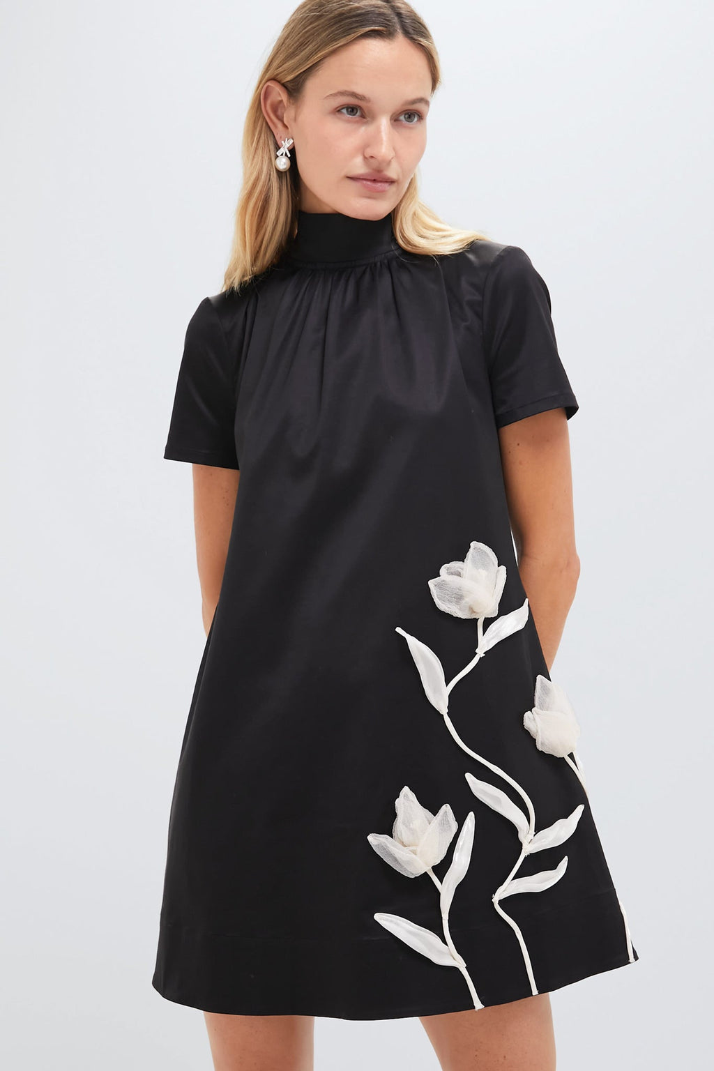 Black Ilana Floral Mini Dress