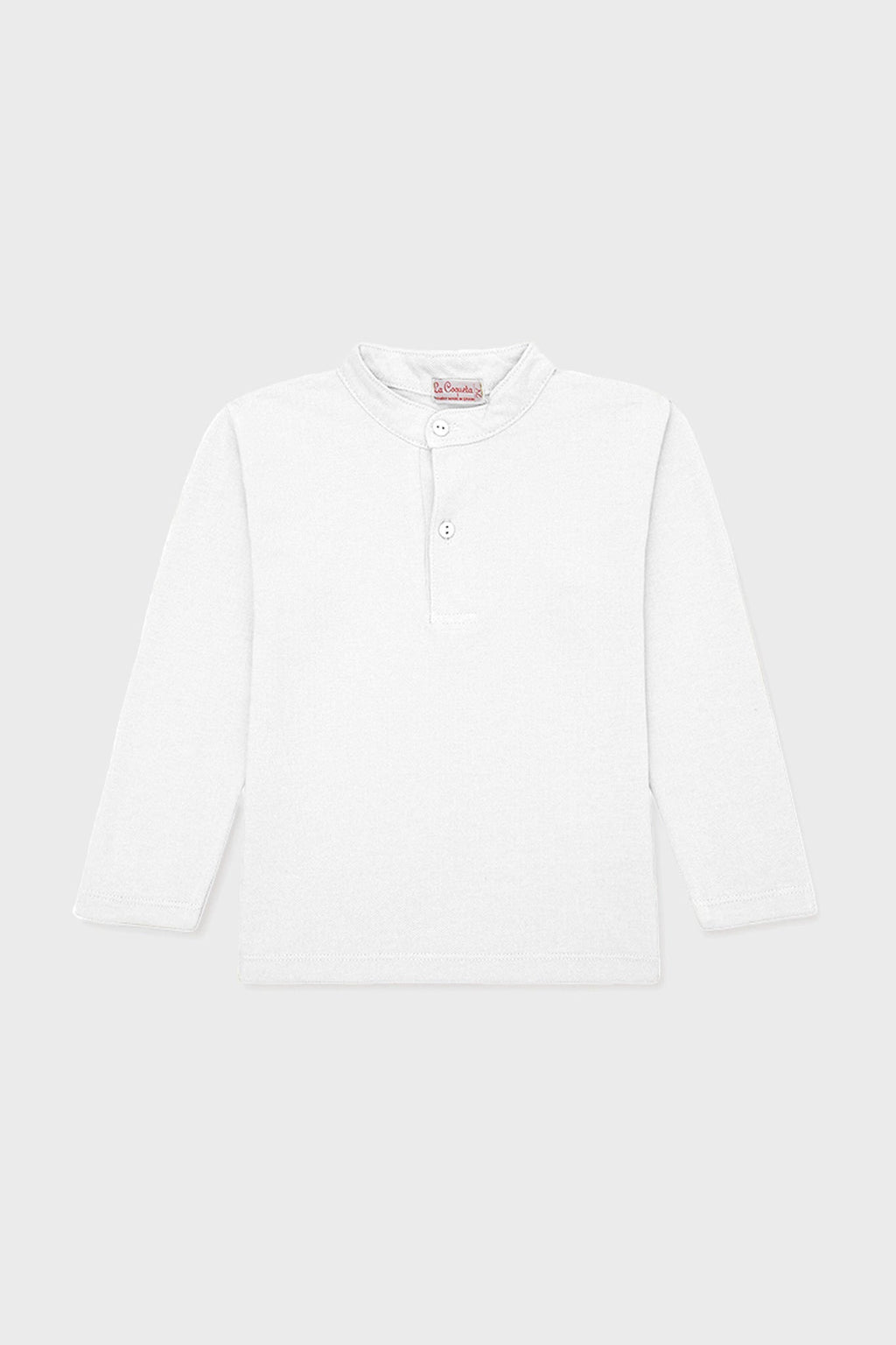 White Alcomo Long Sleeve Boy Polo