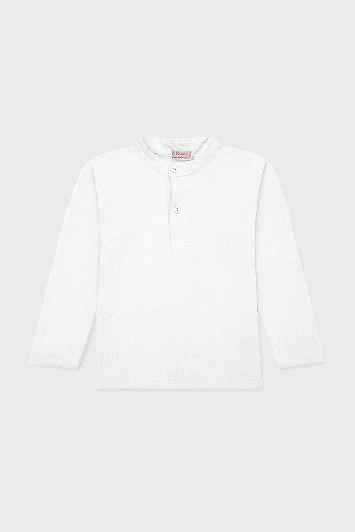 White Alcomo Long Sleeve Boy Polo