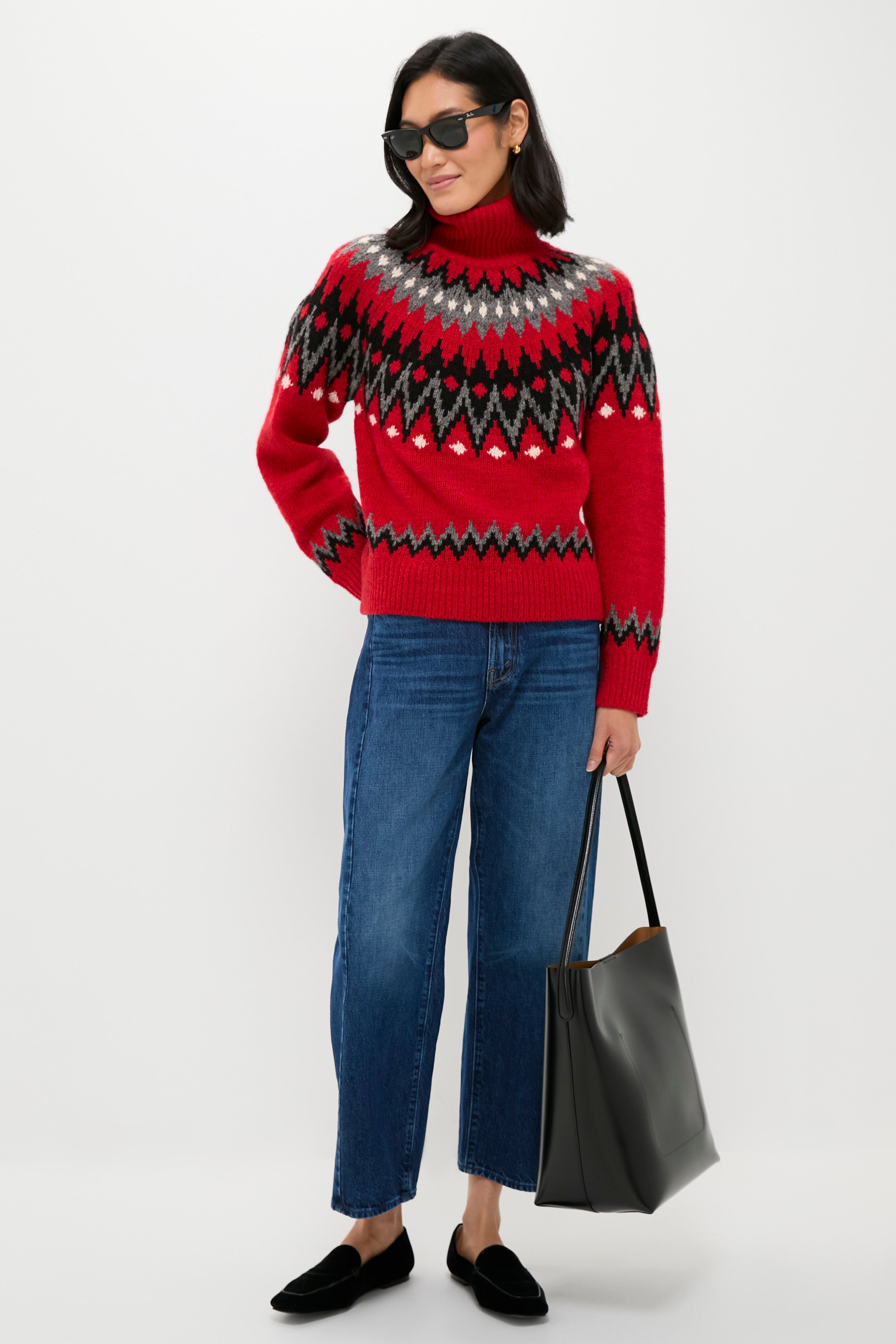 Fireside Red Fairisle Multi Turtleneck Sweater